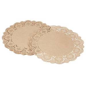 lot 2398 image: uxcell 50Pcs Paper Doilies, 10.5 Lace Doilies Round Paper Placemats for Dessert Cake Wedding Birthday Party Decorations Sandwiches Restaurants, Brown