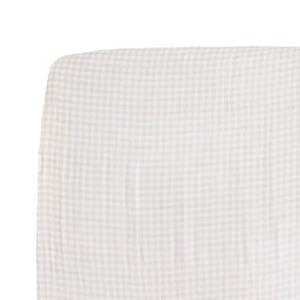 lot 2401 image: Little Unicorn Premium Crib Sheet  Breathable & Super-Soft Muslin Fabric (Tan Gingham)