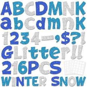 lot 2410 image: Colarr 216 Pcs Glitter Bulletin Board Letters for Classroom, 4 Inch