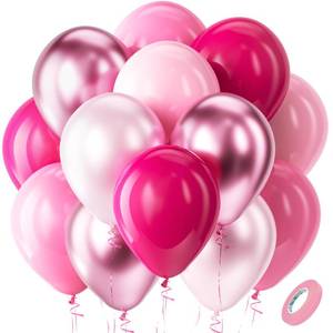 lot 2421 image: Bezente Pink Balloons Set 60pcs 12 inch
