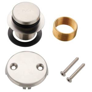 lot 2427 image: WELLUP Brushed Nickel Tub Drain Kit 2 Hole Overflow,Bathtub Drain Trim
