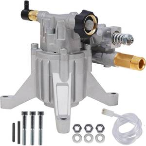 lot 7365 image: Biswing Pressure Washer Pump, 78 Shaft Vertical Plunger, 3400 PSI Max, 2.5 GPM, Replacement Pump for Gas Power Washer, Rear Facing InletOutlet