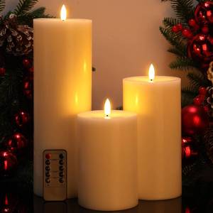 lot 7926 image: Retisee 3 Pcs White 6812 Flameless LED Candles Battery Operated & Remote