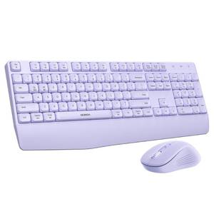 lot 7929 image: seenda Wireless Bluetooth Ergonomic Keyboard Mouse Combo, Full Size, Purple