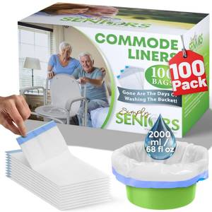 lot 7938 image: Simply Seniors Commode Liners - 100 Strong Portable Commode Toilet Bags