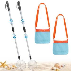 lot 7940 image: 2 Pack 21.633 Adjustable Sand Sifter with Seashell Bags for Adults Kids