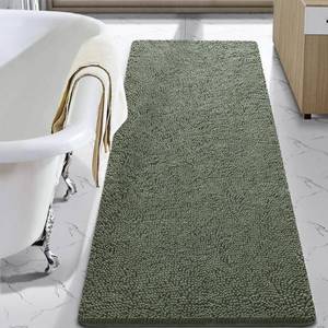 lot 7946 image: LOCHAS Luxury Bathroom Rug Shaggy Bath Mat 24 x 60 Inch, Sage Green