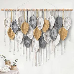lot 7968 image: Large Macrame Wall Hanging Boho Woven Tapestry Chic Modern Home Decorations