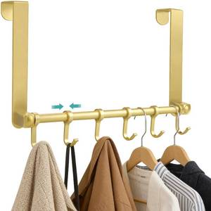 lot 7984 image: MGahyi Gold Over The Door Hooks, Over The Door Towel Rack