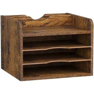 lot 7988 image: Snughome Vintage Wood File Organizer Desktop, 13.4���� Document Letter Mail Tray Sorter with 3 Adjustable Shelves, Wooden Desktop Paper File Sorter Holder (Rustic Brown, 13.78����L x 11.81����W x 11.02����H)