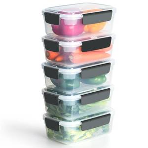 lot 7994 image: YORY 7cup Plastic Food Storage Containers With Lids For Leftover,5pk