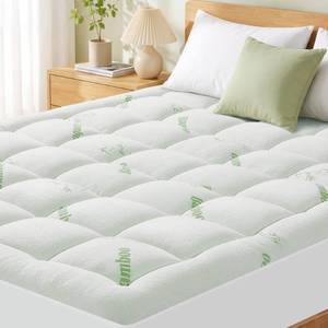 lot 7999 image: Mattress Pad Twin XL Size, Cooling Pillow Top Mattress Topper, Ultra Soft Viscose Made from Bamboo, Breathable for Hot Sleepers, Deep Pocket 8-20, Green