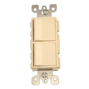 lot 8359 image: Leviton 5643-T Decora Combo Switch 3-Way3-Way 15A 120277V - Light Almond
