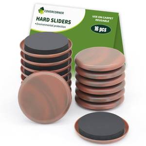 lot 8364 image: COVERCORNER Furniture Sliders for Carpet 16 PCS - 2 12 Brown Coffee