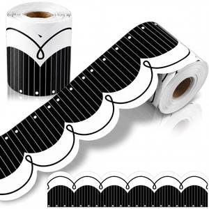 lot 8365 image: Gueevin 65 ft Black White Composition Bulletin Board Border�� Scalloped