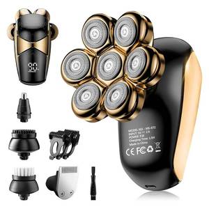 lot 8369 image: SHPAVVER Head Shavers for Bald Men, 5 in 1 Electric Razor - Waterproof Shaving Grooming Kit for Balder - Turbo Speed & Precision Blade (Ink Gold)