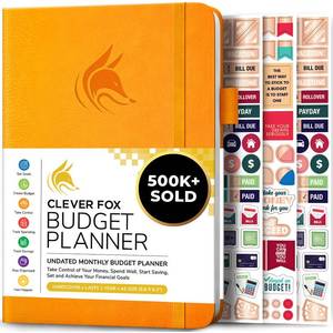lot 8378 image: Clever Fox Budget Planner, Monthly Bill Tracker Book 5.8x8.3 Yellow