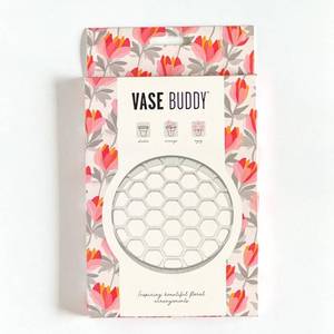 lot 8386 image: Vase Buddy, Reusable Silicone Flower Arranging Grid, Stretches Over The Rim of Vase, Self-Grips to Glass, for Easy Flower Arranging. Fits vase Openings from 5 - 8.