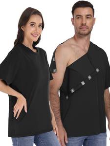 lot 8396 image: Recorah Magnetic Post Surgery Shirts for Men & Women - Adaptive Full Open Tear Away Clothing for Easy One-Handed Dressing - Shoulder, Mastectomy & Dialysis Surgery Wear