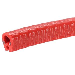 lot 8413 image: uxcell Edge Trim Red U Shape Edge Protector Rubber with Steel Clips Fits 164-116 Edge 14.76Ft4.5Meter Length Door Edge Guards