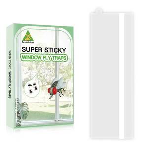 lot 8418 image: 60 Pack Window Fly Traps, Clear Sticky Insect Catchers for Windows, Non-Toxic, Odorless, Waterproof Bug Trap for Fruit Flies, Gnats, House Flies & More �� IndoorOutdoor Insect Control Solution