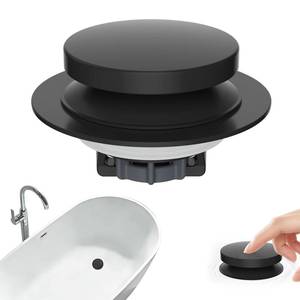 lot 8425 image: Hibbent 3 in 1 Metal Bathtub Drain Stopper, Universal Pop Up Tub Stopper