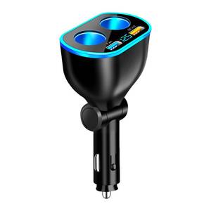 lot 8430 image: 2026 Upgrade Car Cigarette Lighter Splitter,4 in 1 Double Cigarette Lighter Adapter with USB Port 2.4A & QC3.0 Super Fast for Mobile Phone,Dash Cam,1224V Car Charger with LED Voltmeter