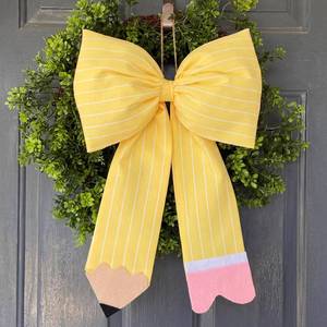 lot 8440 image: Batiyeer Pencil Bow Classroom Door Hanger 9.5 x 14 Back to School Decor