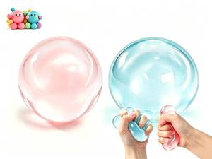 lot 8442 image: 2 Pcs Coconut Oil Squishy Ball, Squishy Coconut Oil Stress Ball, Non-Sticky Oil Squishy with Slow Rebound, Soft Coconut Oil Ball for Anxiety Relief, Desk Fidget Toy for Kids & Adults (Pink & Blue)