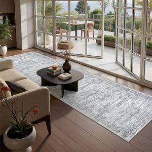 lot 8454 image: Restydon 2x10 Runner Rug Non Slip,Washable Hallway Runner Rug,Grey