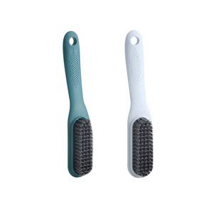 lot 8459 image: Household Cleaning Brush Soft Bristle Laundry Brush Shoe Stain Remover Brush Comfort Grip Nylon Brushes for Fabric Clothes Carpet Floor Pack of 2 Shoes Cleaner Brush, Blue and Gray