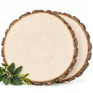 lot 8461 image: Wood Slices for Centerpiece 7.6-8.6inch, 2 Pack Rustic Wood Rounds Natural