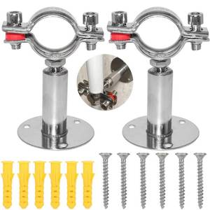 lot 8466 image: Beduan 2.36 Inch Stainless Steel Pipe Support Wall Ceiling Mount Pipe Strap Clamp Adjustable Pipe Bracket Holder for PVC Metal Water Pipe Tube Fitting (Range 60-65mm2.36-2.56,Height50mm-100mm)
