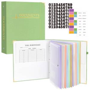 lot 8472 image: HAUTOCO PU Leather 3-Ring Important Document Organizer Folder Binder