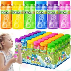 lot 8477 image: V-Opitos 24 Pack Bubble Bottles with Wands in 6 Colors, 4oz Bubbles Solution, Bubble Party Favors for Kids, Themed Birthday, School Classroom Prizes for Boys & Girls, Ideal Goodies Stuffers