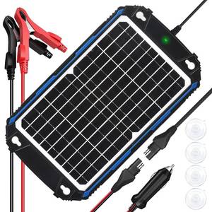 lot 9046 image: SUNER POWER Waterproof 12W 12V Solar Battery Charger & Maintainer Pro, Built-in UltraSmart MPPT Charge Controller, 12 Volt Solar Panel Trickle Charging Kits for Car Automotive Boat Marine RV Trailer