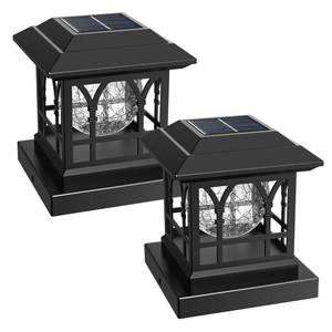lot 9069 image: AEYANZZ 4x4 Post Solar Lights Crackle Glass Solar Post Cap Lights 20 Lumens