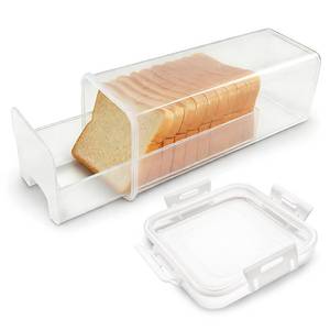 lot 9078 image: Pesilo Bread Container with Drawer Tray, Plastic Bread Box with Airtight