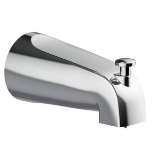 lot 10041 image: Design House Slip-On Tub Diverter Spout, Polished Chrome