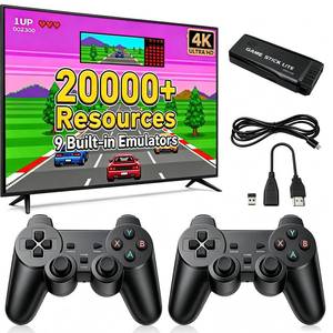 lot 10045 image: Retro Gaming Console, 20000 Classic Video Games with 4K HDMI Games Stick