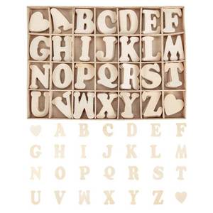 lot 10048 image: PH PandaHall 112pcs 1.5 Inch Wooden Letters AZ Heart Set Capital Letters