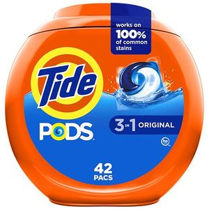 lot 10050 image: Tide Original HE Laundry Detergent Pods 42 Pacs - 32oz Paraben-Free, Child-Resistant Packaging, Cold Water Detergent