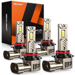 lot 10063 image: SEALIGHT 9005HB3 9006HB4 LED Bulbs Combo, 12X Super Bright 120000LM Driving Light, 11 Real Size L2S Light Bulb, 6500K Cool White, 3 Min Plug-N-Play, IP68 Waterproof, Pack of 4