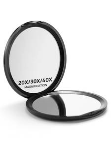 lot 10065 image: Macaki 1x30x Compact Magnifying Mirror for Travel and Makeup, 3 in, Black
