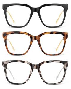 lot 10066 image: JM Oversized Reading Glasses for Women - Square Stylish Readers for Woman MenW Blue Light Blocking Trendy Womens Computer Reader Eye Glass Fashion Bluelight EyeglassesW Large Frames Clear Lens(1.00)