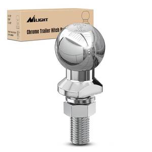 lot 10083 image: Nilight 1-78 Chrome Trailer Hitch Ball  2000 lbs 34 Shank 1-58-Inch Shank Universal Fit Gray