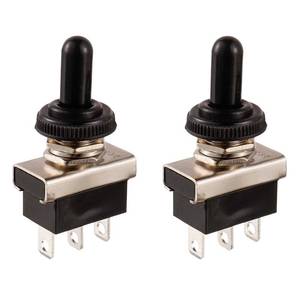 lot 10492 image: BOJACK Toggle Switch SPDT ON-Off-ON 3 Terminal pin 12 VDC 25 A with Waterproof Cap for Auto Car 103 (Pack of 2)