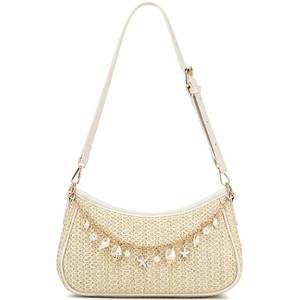 lot 10499 image: BAIKELI Straw Shoulder Bag for Women Raffia Summer Beach Bag Boho Woven Straw Shoulder Purse Crochet Vacation Purse Handbag
