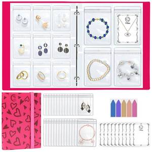lot 11616 image: 17Dec Large Transparent Jewelry Storage Book with 300 Pockets and 50 Jewelry Pouches,Travel Jewelry Organizer and Storage,Jewelry Binder Organizer for Earring,Bracelet,Necklace
