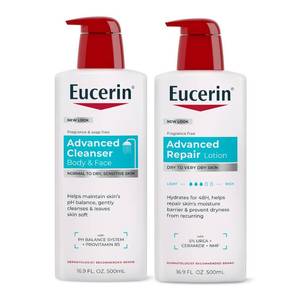 lot 12166 image: Eucerin Dry Skin Relief Bundle, Cleanser and Lotion, Variety pack, 2 Items